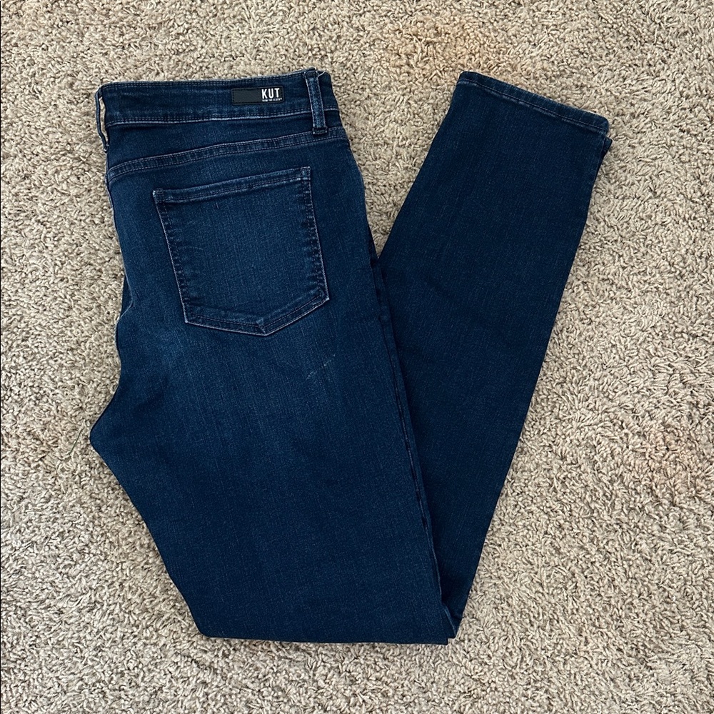 Kut from the Kloth Women's Diana High Rise Relaxed Fit Skinny Jeans Blue | Sz 14